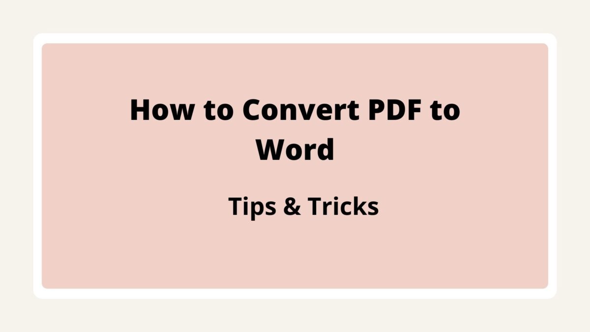 How to convert PDF to word