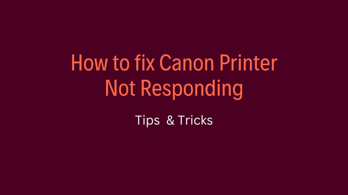 How to fix Canon Printer Not Responding